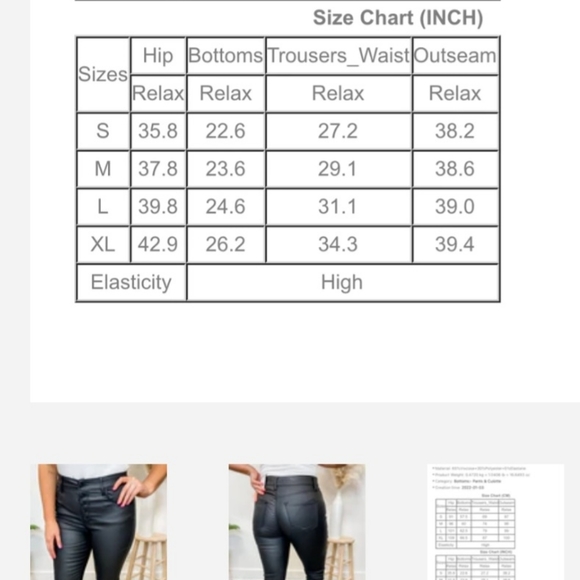 NWT Button-up Med Faux Leather Pants - Picture 3 of 6